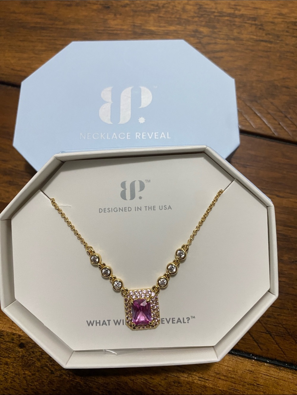 Bomb Party OG Originals Necklace - Lab Created Pink Sapphire - Gold Plating